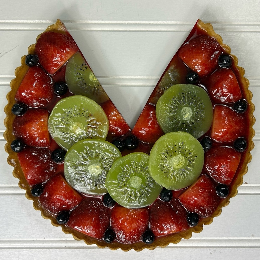 Faux Fruit Tart Imitation Strawberry Blueberry Red Blue Display Realistic 9 inch